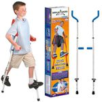 Geospace Original Walkaroo Stilts by Air Kicks (Steel) with Ergonomic Design for Easy Balance Walking (White)