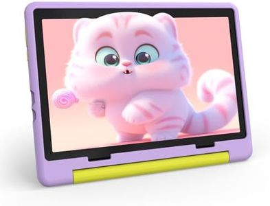 Mouikei Tablet Bambini 10 Pollice, Android 14 Tablet per Bambini, 8GB RAM 64GB ROM 128GB Estensione SD, 5000 mAh Batteria, Wi-Fi, Bluetooth, Tablet Android con Doppia Fotocamera Viola