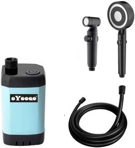 OYOOQO Portable Shower Camping,Outdoor Shower with Portable Water Pump/Baby Shower Head/Battery Powered, Camp Shower, Electric Shower Pump,Shower Outdoor Rinse kit Blue