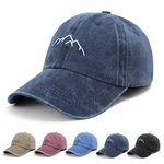 YouGa Baseball Cap Mens - Vintage Washed Dad Caps Adjustable Cotton (Navyblue)