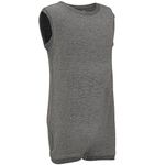 Kaycey Popper Vest Sleeveless Bodysuit With Crotch Snap Closure, Adaptive Clothing for Kids with Special Needs, Soft Cotton, 13-14 Years, Grey
