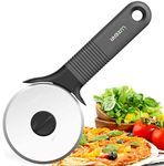 Pizza Cutter Wheel,Luxear 8.5”Professional Pizza Wheel with Cover, Stainless Steel Blade Pizza Knife Super Sharp, Comfort Grip Non Slip Handle Pizza Slicer Easy to Clean,Black