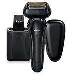 Panasonic ESLS9A Luxury 6-Blade Waterproof Electric Shaver for Men with Charging Station, Black