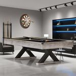 Billiards Table，7 FT Pool Table with Premium Accessories, Durable Matte-Black Finish, and Heavy Duty Legs for Modern Adult Rrec Room Family Game Room