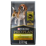 Purina Pro Plan Weight Management Dry Dog Food, Shredded Blend Chicken - 2.72 kg Bag