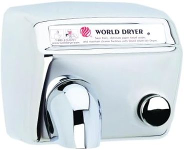 World Dryer DA5-972 Model A Durable Standard Hand Dryer Push Button Finish: Polished Stainless Steel, Voltage: 110-120 V, 20 Amps