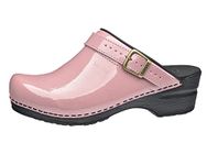 Sanita | Freya Mule Clog | Original Handmade Flexible Leather Clog for Women | Anatomical Shaped Footbed with Soft Foam | Heel Strap | Pink | 6 UK