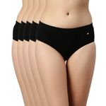 Enamor CR17-Stretch Cotton Antimicrobial and Stain Releas Finish Hipster Panty-Pack of 3 Jet Black
