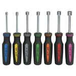 7 Piece Sae Professional Nut Driver Set Color Coded Nonslip Tpr Hand Grips And 3-Inch Hollow Shaft