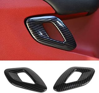 for Challenger Inner Door Handle Cover Trim Accessories for Dodge Challenger 2015-2023 (Carbon Fiber Black Style,ABS,2Pcs/Set)