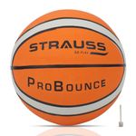 STRAUSS ProBounce Basketball Size 7 | Professional Basket Ball for Indoor-Outdoor Training and Match | Suitable for Hard Surface, Wooden Flooring & Synthetic Surface | for Kids and Adults