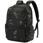 HOMIEE College Backpack 15.6 Inch Travel Laptop Backpack with USB Charging Port, Anti Theft Casual Daypack School Business Computer Carry On Backpack for Men Women, Camo