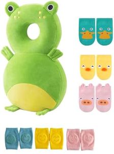 JunNeng Toddler Baby Head Protector Pad for Toddler Walker with Knee Pads&Anti-Slip Socks,Frog