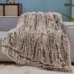 GONAAP Faux Fur Throw Blanket Super Soft Cozy Plush Fuzzy Shaggy Blanket for Couch Sofa Bed (Frosty Brown, Throw(50"x60"))