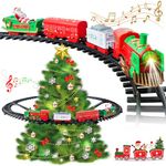 VATOS Hanging Christmas Train Set - Christmas Train Toy with Light & Sound for Boys Girls, Train Toy Set Around Under The Christmas Tree, Best Christmas Decoration Indoor for Families