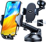 YRU Car Phone Holder Mount【80LBS Strongest Suction & Military-Grade】 360° Rotatable Suction Cup Mobile Automobile Cradle Dashboard Windscreen Van Stand for iPhone 15 14 13 Pro Max Samsung, Black