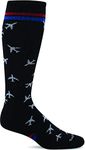 Sockwell Men's In Flight Moderate Graduated Compression Sock, Black - M/L