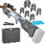 Ecarke Pro Press Tool Compatible with Dewalt 20V battery, Electric Pipe Crimping Tool for 1/2" to 2" Copper Pipes, 360° Rotation Automatic Crimper with Brushless Motor, 6 Pro Press Jaws, Tool Only