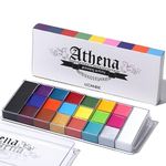 UCANBE Athena Face Body Paint Oil Palette, Professional Flash Non Toxic Safe Tattoo Halloween FX Party Artist Fancy Makeup Painting Kit For Kids and Adult, Red, blue,green,pink,black,white