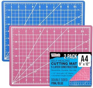 U.S. Art Supply - Pack of 2-9" x 12" Pink/Blue Professional Self Healing 5-Ply Double Sided Durable Non-Slip Cutting Mat Great for Scrapbooking, Quilting, Sewing, Arts & Crafts