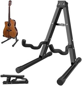 DkOvn 1/2/4 Pack Guitar Stand, A-Frame Folding Guitar Stand with Non-Slip Rubber and Foam Arms, Metal Guitar Stand for Acoustic Guitar, Electric Guitar, Bass, Ukulele, Banjo(1 Pack, Model A)