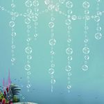 4 Strings White Bubble Garlands for Ocean Party Decorations Hanging Floating Bubbles Cutout Streamer Background for Mermaid Under The Sea Birthday Home Kids Room Prom Wedding Baby Shower Decor