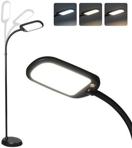 Brightech Litespan Slim LED Floor Reading Lamp - Tall with Adjustable Gooseneck, Dimmable for Living Rooms, Offices & Bedrooms - Black
