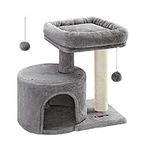 FEANDREA Cat Tree Tower with Sisal-Covered Scratching Posts, Light Grey UPCT50W