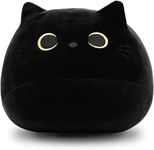 TechMax Solution 3D Black Cat Plush Pillow, Plush Toy Black Cat, Creative Cat Shape Pillow, Soft Cute Plushies Lumbar Cushion Decoration for Girlfriend Valentines Gift and Children Birthday Gift