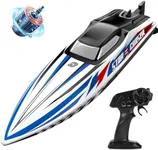 DEERC Fast Brushless RC Boat, 30+ mph 3S Remote Control Racing Boats with Metal Servo & LED Light, 2.4Ghz Speed Boat for Adults, Summer Pool Toy Gift