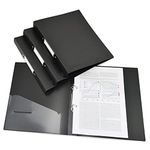 Rapesco 1657 Germ-Savvy Antibacterial, A4 2-Ring PP Ring Binder, 35 mm Spine, Black, Set of 4