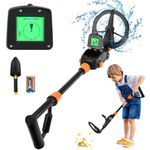 Metal Detector Kids with LED Display & Buzzer, IP68 Waterproof Search Coil, Adjustable High Sensitivity Lightweight Kids Metal Detector for Beginners to Treasure Seeking Gold Digger