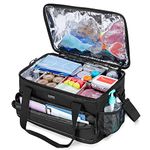 Trunab Large Insulated Medical Bag with Adjustable Dividers, Easy Clean Trauma Bag, Medicine Supplies Storage Bag for Home, Travel, Camping, Bag Only - Patented Design, Black