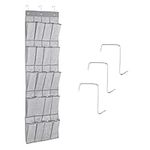 Navaris Over Door Shoe Storage - Hanging Shoe Organiser For Cupboards And Wardrobes - Hanging Shoe Rack - Behind Door Space Saving Organizer - Light Grey