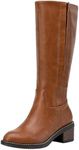 Jeossy Women's 9661 Knee High Boots, Riding Boots for Women, Camel, Size 7.5 US-High Boots with Inner Zipper and Side Hidden Elastic Band(DJY9661 Camel 07.5)