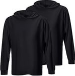 ProtectX High Visibility Sun Protection Lightweight Long Sleeve Hoodie, UPF 50+ Quick-Dry, SPF UV Shirt, Active Wear - Black, Large