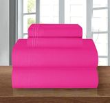 Elegant Comfort Luxury 1500 Premium Hotel Quality Microfiber 4-Piece Sheet Set - Wrinkle Resistant, All Around Elastic Fitted Sheet, Deep Pocket up to 16", King, Hot Pink