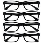 The Reading Glasses Company Black Readers Value 4 Pack Designer Style Mens Womens RRRR92-1 +2.00