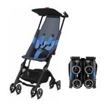 gb Pockit Air All Terrain Ultra Compact Lightweight Travel Stroller with Breathable Fabric in Night Blue , 28x17.5x39.8 Inch (Pack of 1)