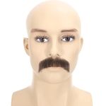 Adytom Natural Light Brown Human Hair Lace Tied Realistic Mustache 1 Pcs False Fake Beard