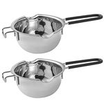 Melting Chocolate Pot - Double Boiler Spouts, Candle Making Melting Pot for Melted Butter Cheese Caramel Candy and Milk Honey Heating, Soap and Wax Making - 304 Stainless Steel