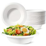 GREENESAGE Paper Bowls Disposable Bowls 20oz 100 Pack - Eco-Friendly, Sugarcane Strong White Big Bowls 100% Biodegradable and Compostable Soup Bowls for Party BBQ Picnic