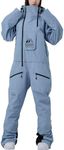 WOWULOVELY Womens One Pieces Ski Suits Waterproof Ski Jumpsuits Winter Onesies Hood Snowsuit for Snow Sport(Blue,Medium)