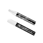 Beager 2Pack 10mm White Jumbo Felt Tip Acrylic Paint Marker Pens Set Permanent for Window Garden Flowerpot Rock Painting Car Cards Decorations Crafts Paper Art Ceramic Glass Wood Canvas Draw Wall