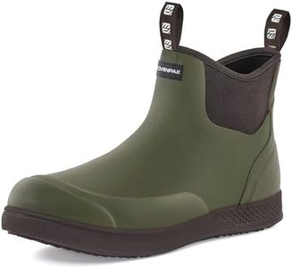 WOVENPAK Deck Boots for Men, Rain Boots Men, Waterproof Fishing Boots, Mens Deck Boot, Anti-slip Rubber Work Ankle Rain Boot Shoes for Outdoor Fishing, Boating, Size 9
