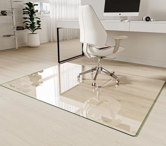 [Upgraded Tempered Glass] Koonmi 46" x 60" Office Floor Desk Chair Mat for Carpet & Hardwood Floor