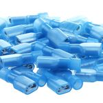 AIRIC Female Spade Connector 16-14 Gauge 100PCS Nylon Fully Insulated Female Wire Quick Disconnects Spade Terminal Connectors Blue