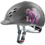 uvex Onyxx - Lightweight Riding Helmet for Kids - Individual Fit - Optimized Ventilation - Pony Anthracite Matt - 49-54 cm