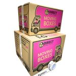 10 Mixed Boxes Extra Large and Large House Moving Storage Packing Boxes with Fragile Tape Carry Handles & Room Checklist