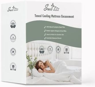 Sweet Zzz 100% Waterproof Natural Tencel Mattress Encasment Six-Sided Protection Durable 15” Deep Pockets Machine Washable Hotel Bedding King (76"x80"x15")